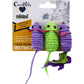 A hand-sewn plushie mouse cat toy - no catnip